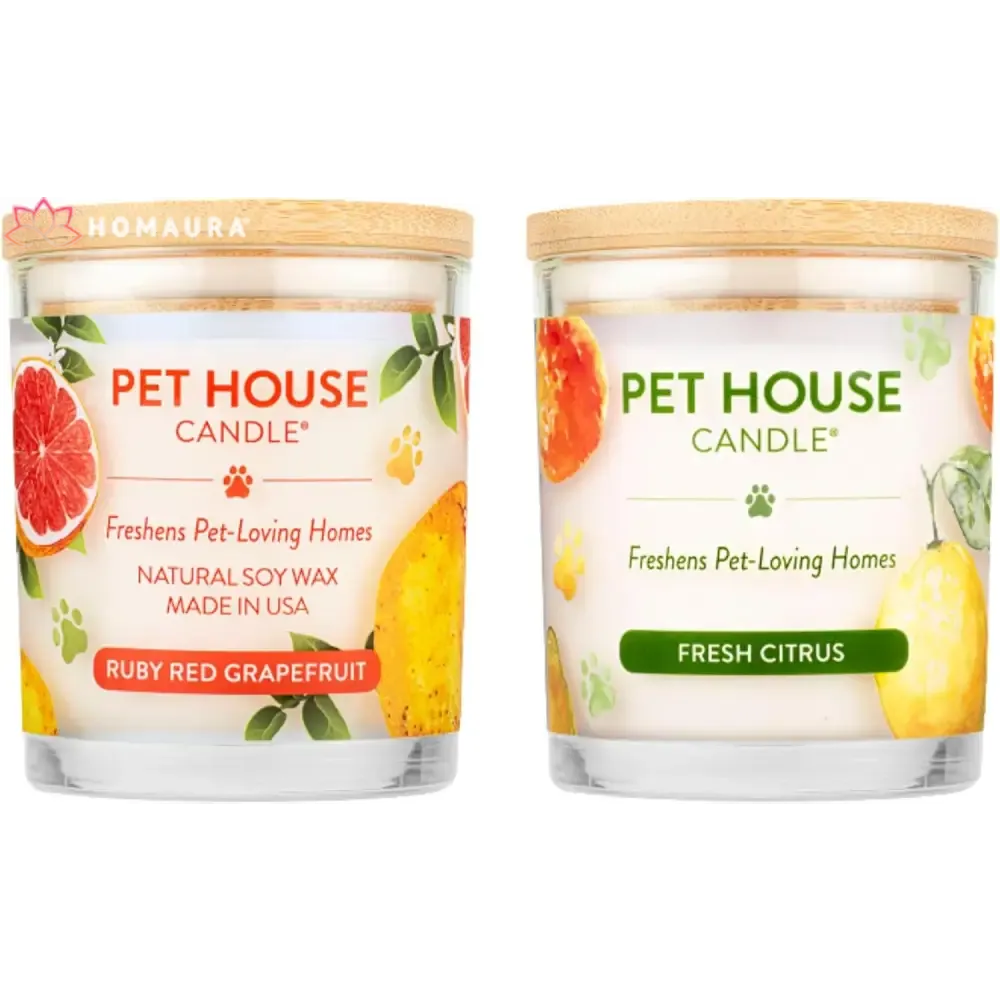 Pet House Sunwashed Cotton Eco-Friendly Soy Candles for Odor Control
