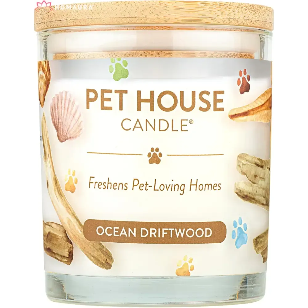 Pet House Sunwashed Cotton Eco-Friendly Soy Candles for Odor Control
