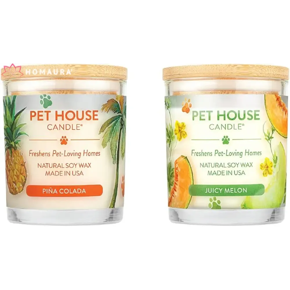 Pet House Sunwashed Cotton Eco-Friendly Soy Candles for Odor Control