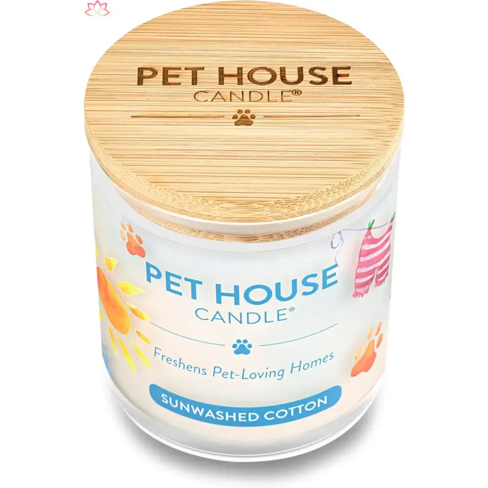 Pet House Sunwashed Cotton Eco-Friendly Soy Candles for Odor Control
