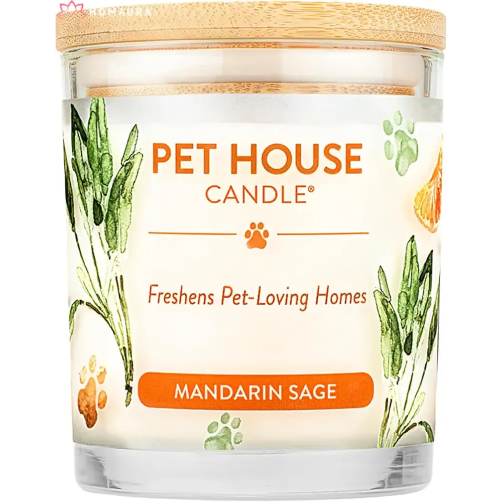 Pet House Sunwashed Cotton Eco-Friendly Soy Candles for Odor Control