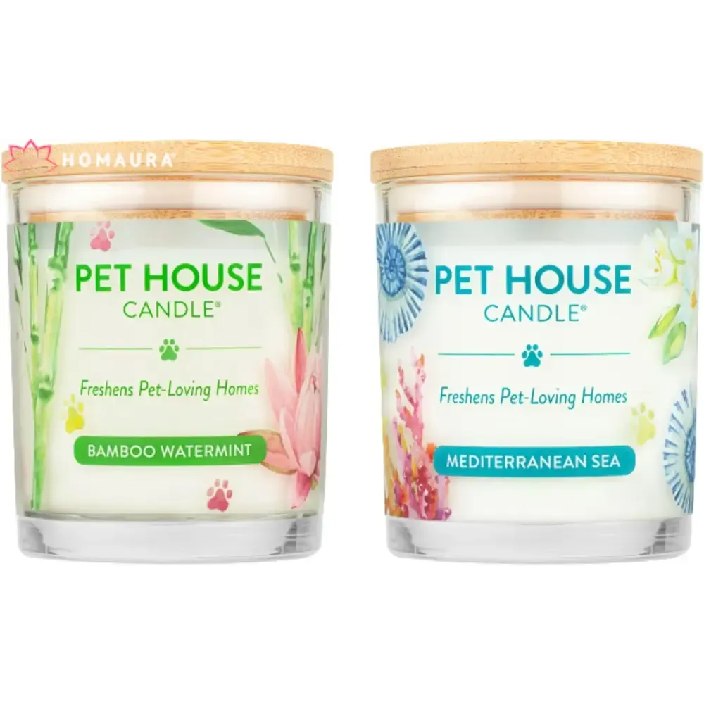 Pet House Sunwashed Cotton Eco-Friendly Soy Candles for Odor Control