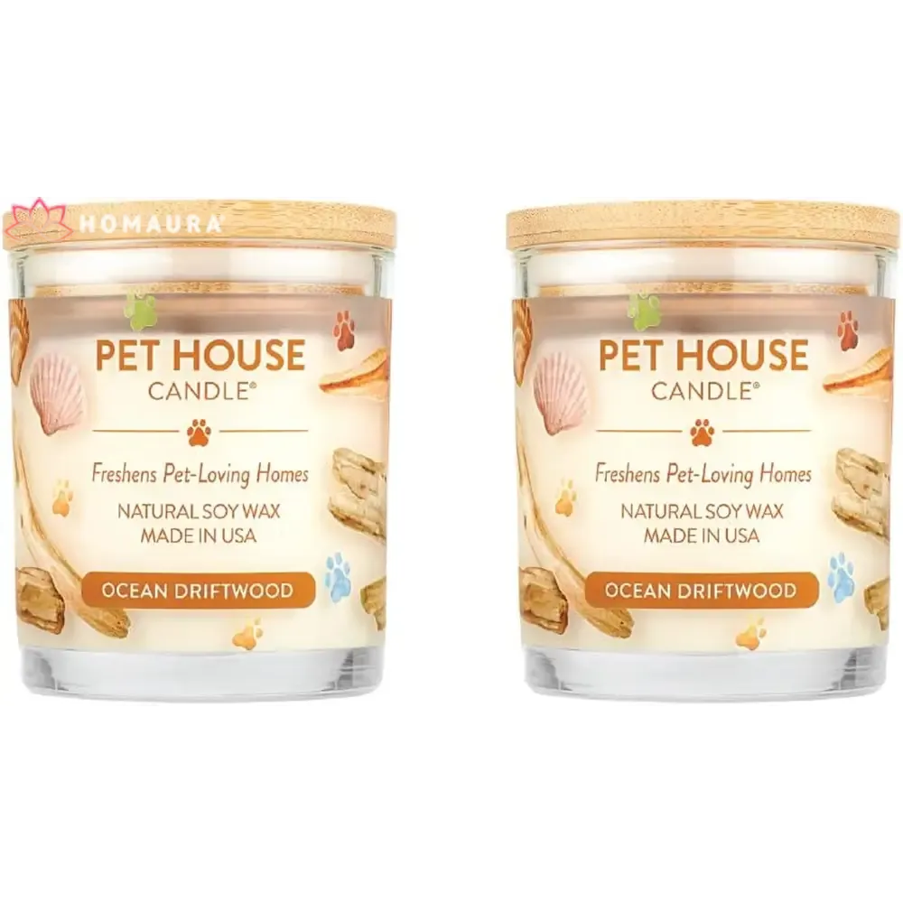Pet House Sunwashed Cotton Eco-Friendly Soy Candles for Odor Control