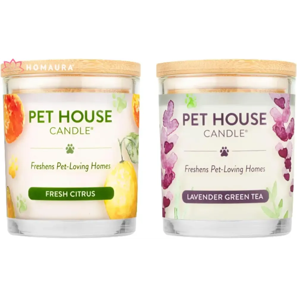 Pet House Sunwashed Cotton Eco-Friendly Soy Candles for Odor Control