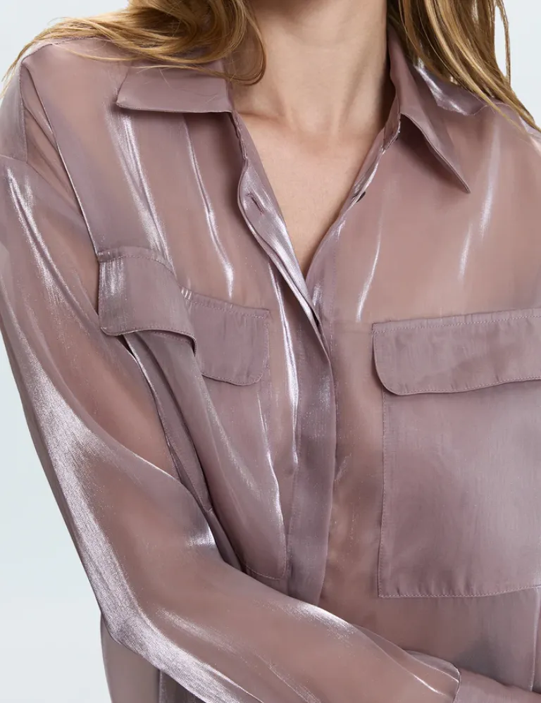 Pistola - Miranda Sheer Organza Shirt - Sugar Plum