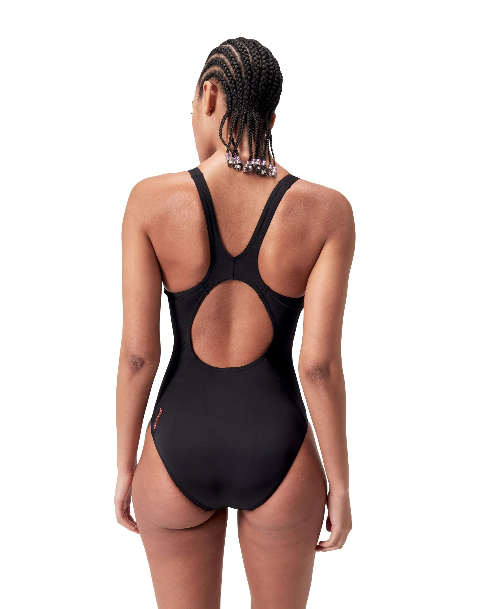 Placement Muscleback Swimsuit - Black/Red