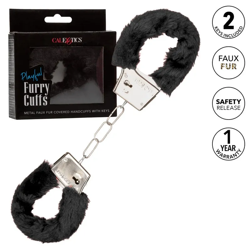 Playful Furry Black Cuffs