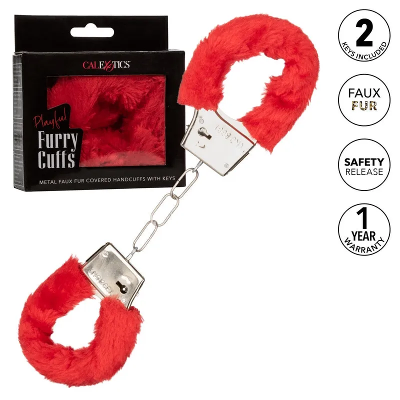 Playful Furry Red Cuffs