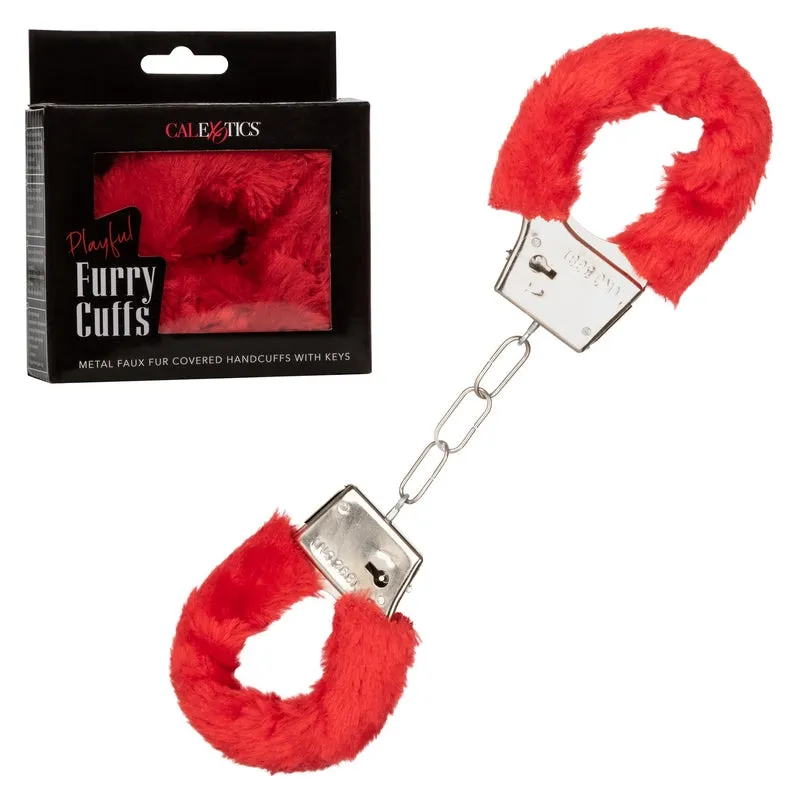 Playful Furry Red Cuffs