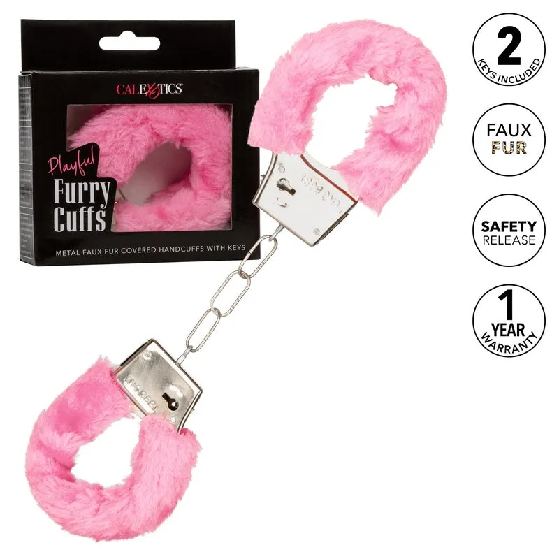 Playful Pink Furry Cuffs