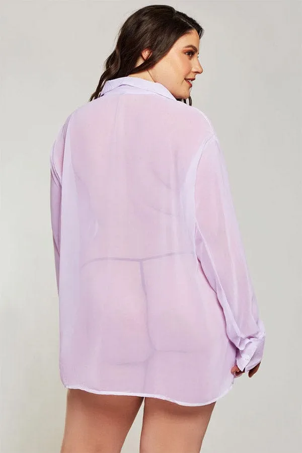 Plus Size London Shirt- Lavender