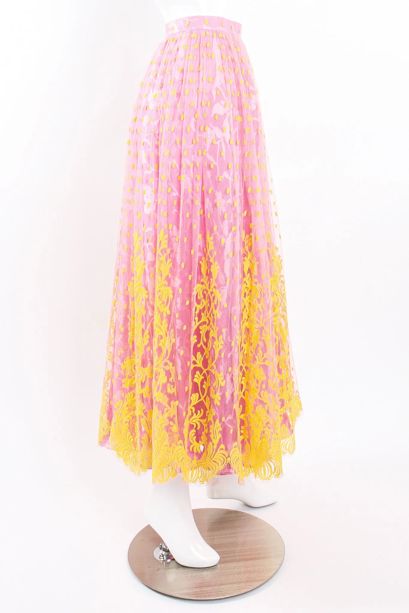 Point D'Esprit Lace Mesh Skirt