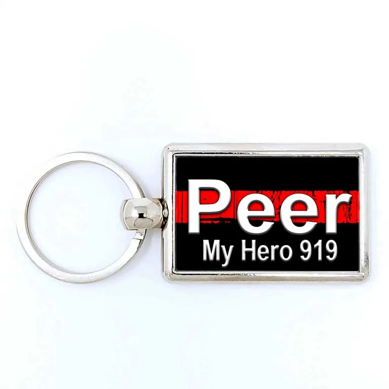 Police / Fire Thin Blue Line Thin Red Line Keychain
