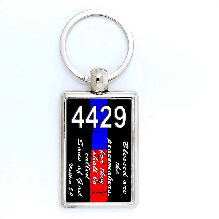 Police / Fire Thin Blue Line Thin Red Line Keychain