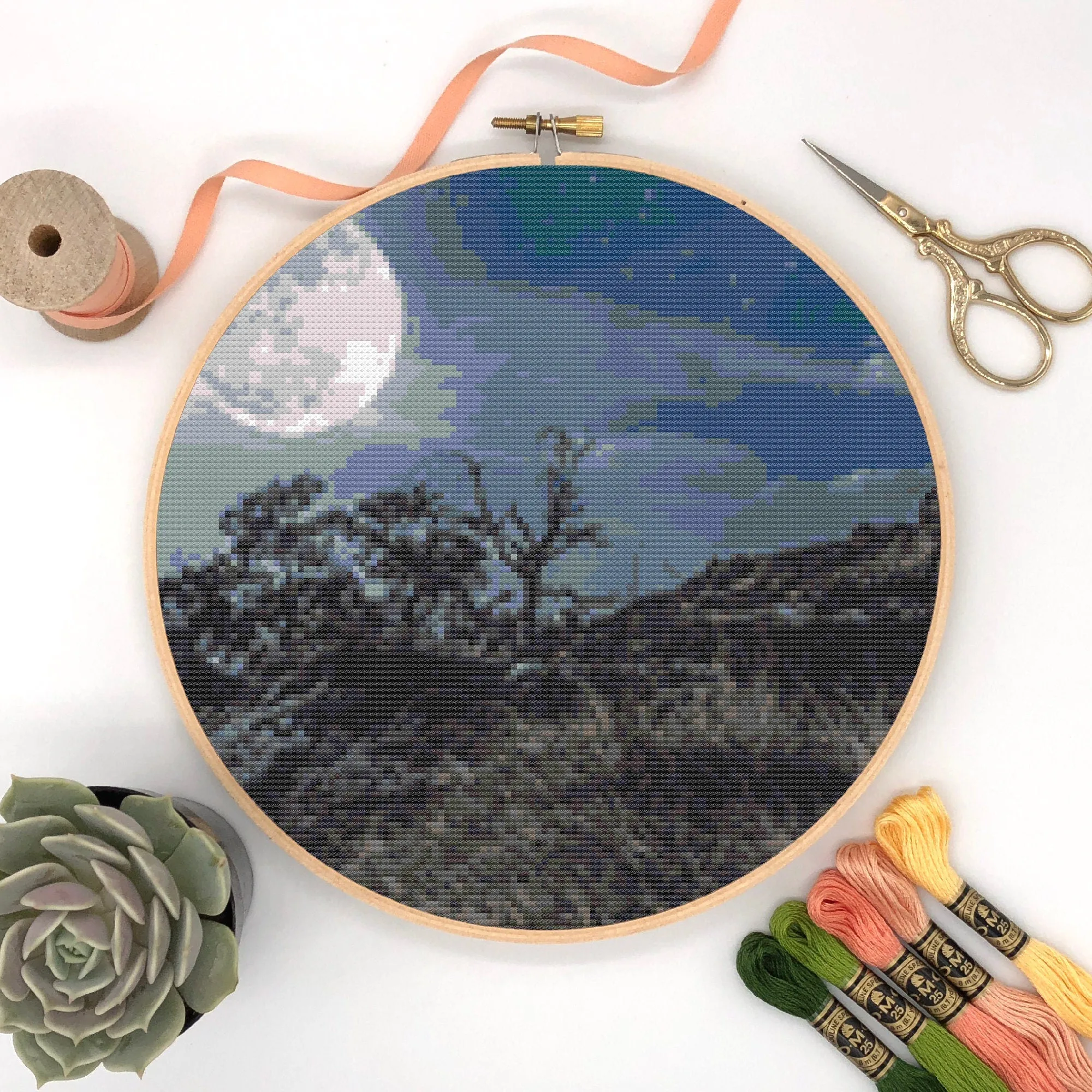 Prairie Moon Cross Stitch Pattern #230