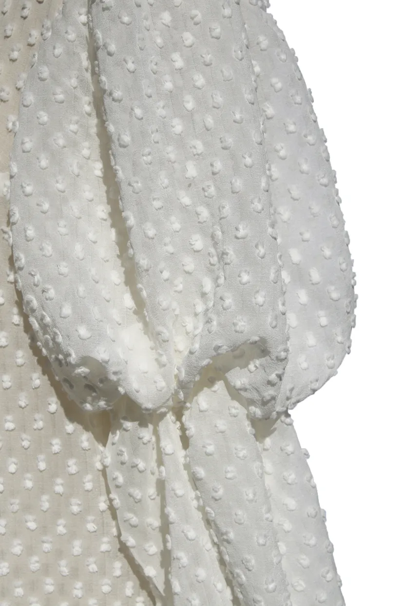 Puff Sleeve Sheer Silk Blouse