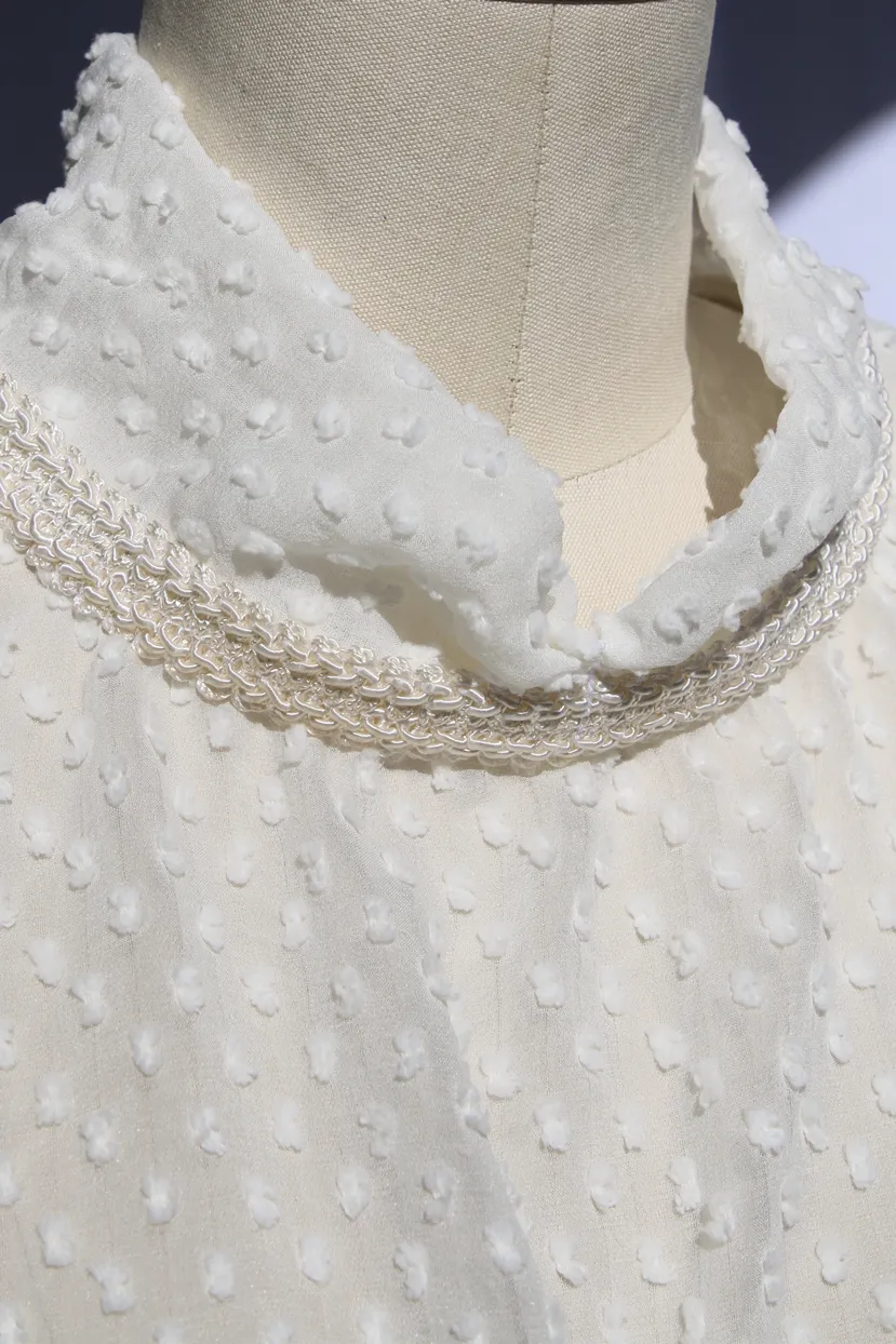 Puff Sleeve Sheer Silk Blouse