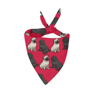 Pug Pet Bandana - Red