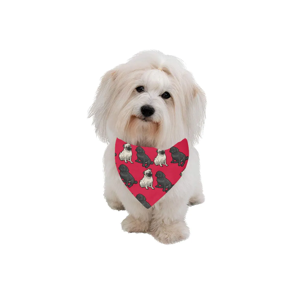 Pug Pet Bandana - Red