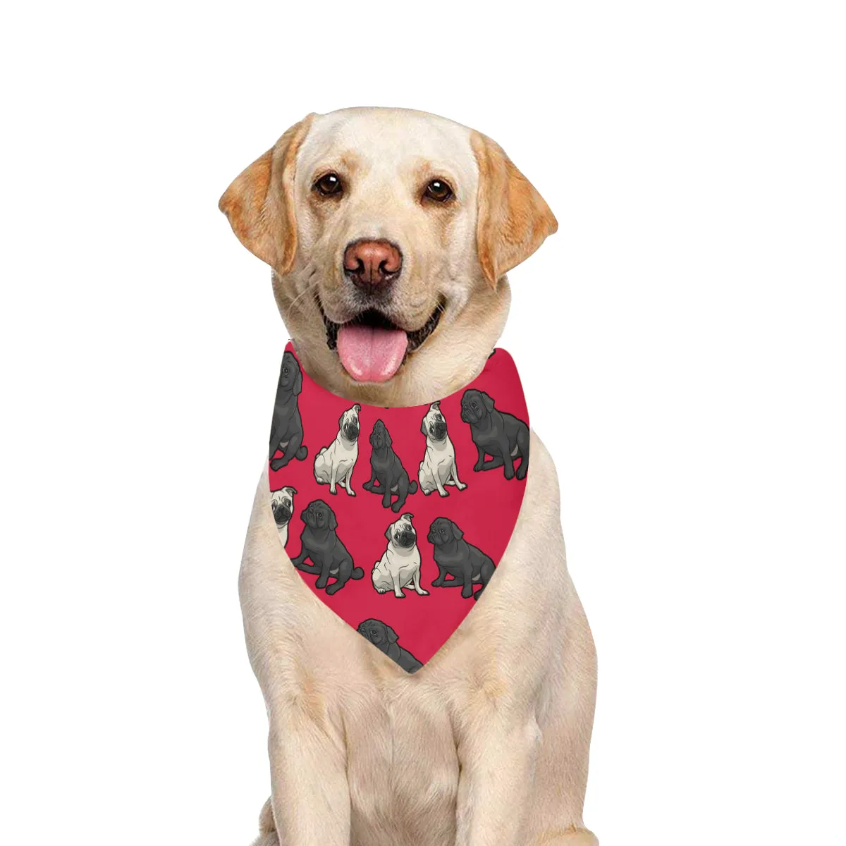 Pug Pet Bandana - Red