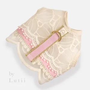 "Antoinette"- handmade adjustable lace dog harness