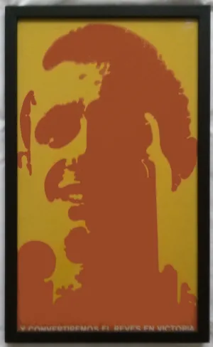 "Y Convertiremos El Reves En Victoria" Felix Beltran Cuba Framed Print Duotone Orange