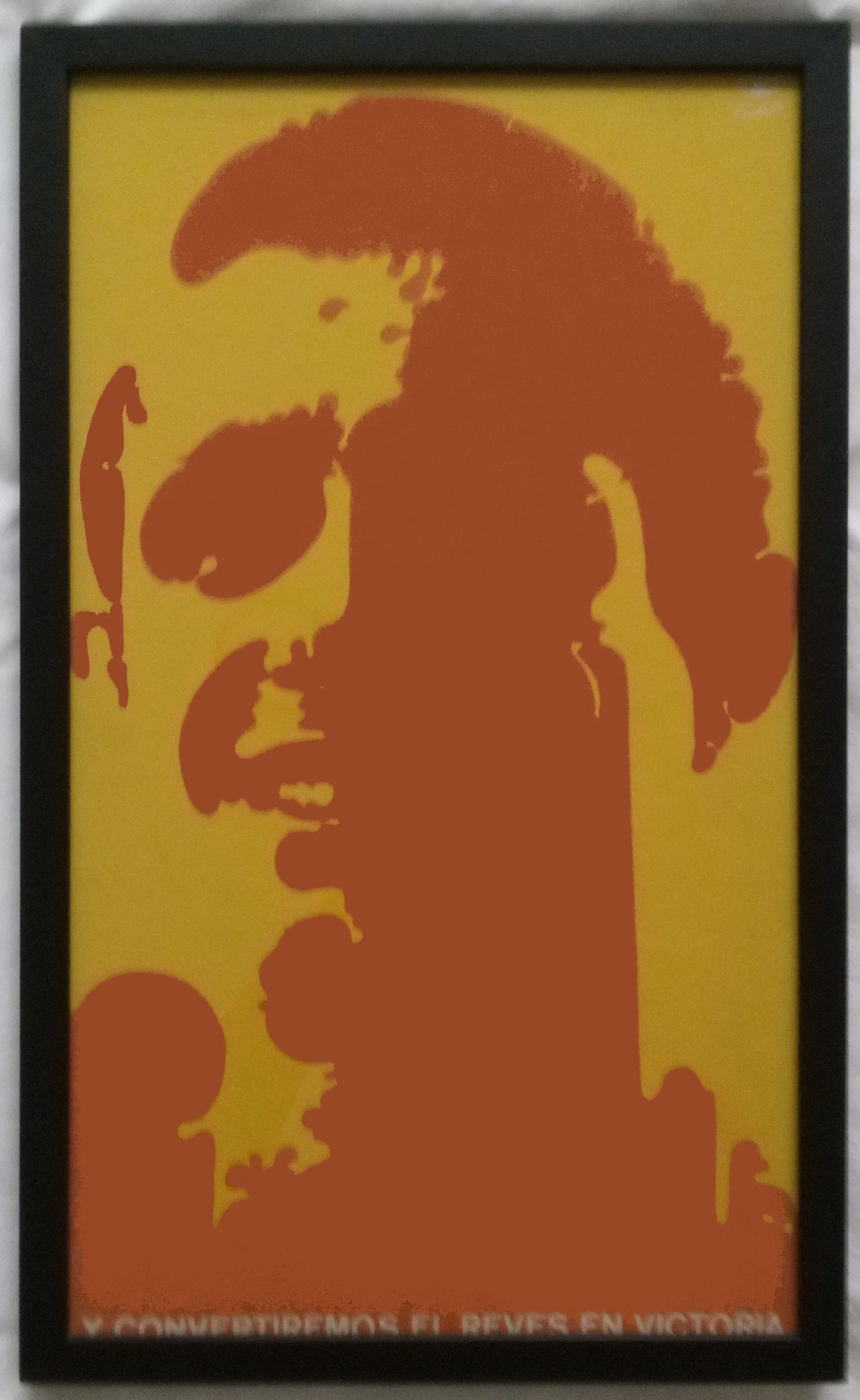 "Y Convertiremos El Reves En Victoria" Felix Beltran Cuba Framed Print Duotone Orange