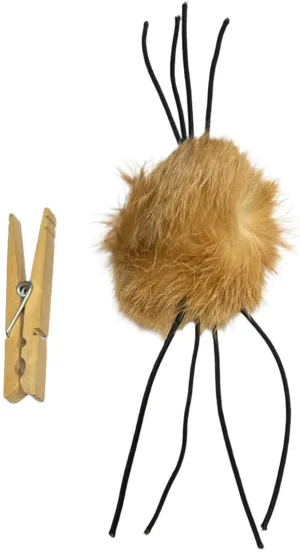Rabbit Fur Cat Toys - Ball of real Fur with 8 Strings attached (furry spider)