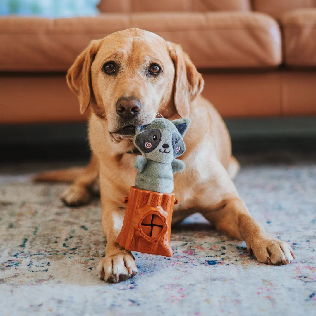 Raccoon 2in1 Soft   Rubber Toy Treat Dispenser