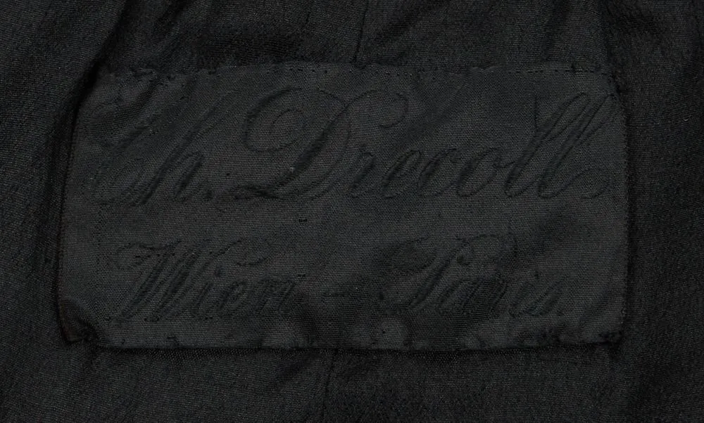 Rare Drecoll Early 1920's Black Silk Chiffon Pleated Cape