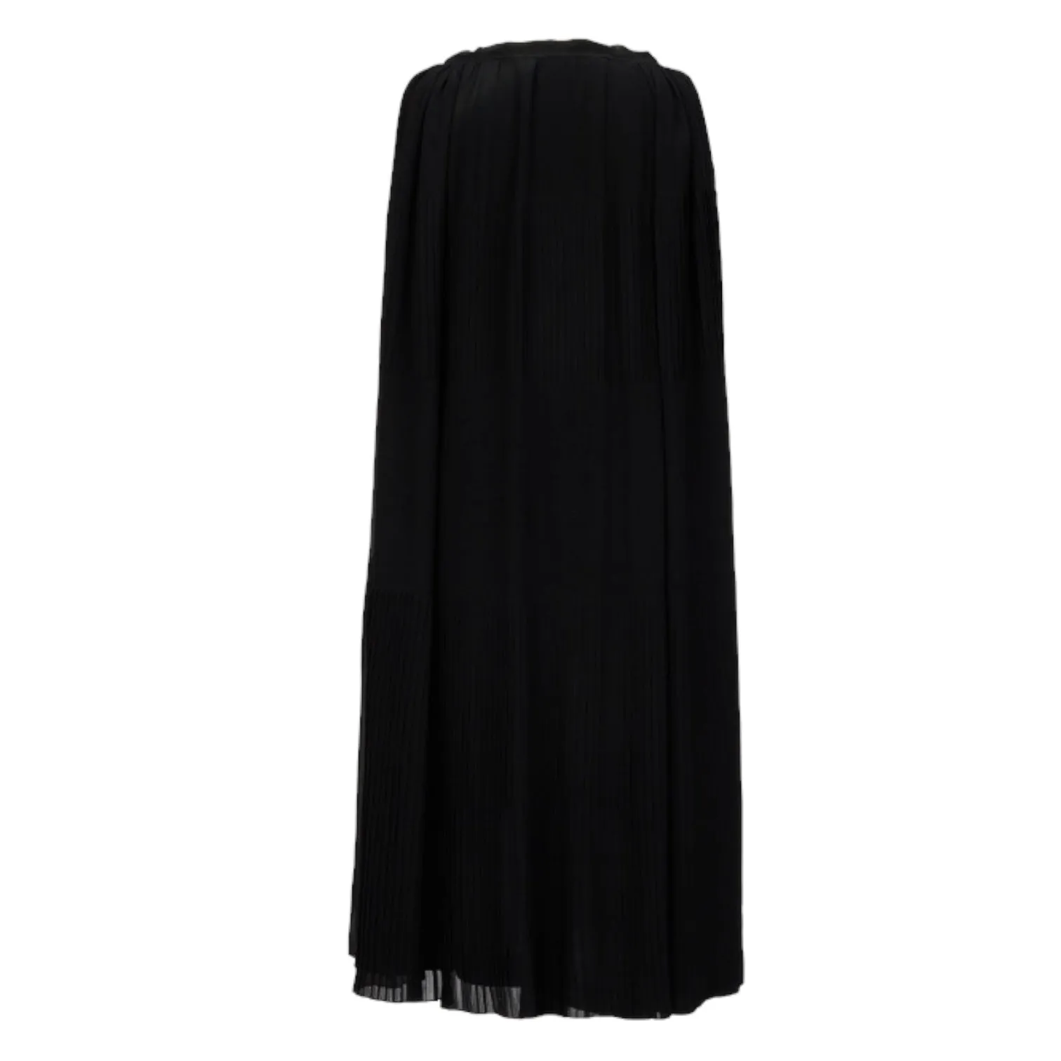 Rare Drecoll Early 1920's Black Silk Chiffon Pleated Cape