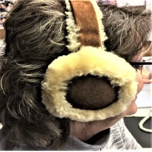 Real Handmade Sheepskin Fur Ear Muffs Cuddly Silky Ear Warmers