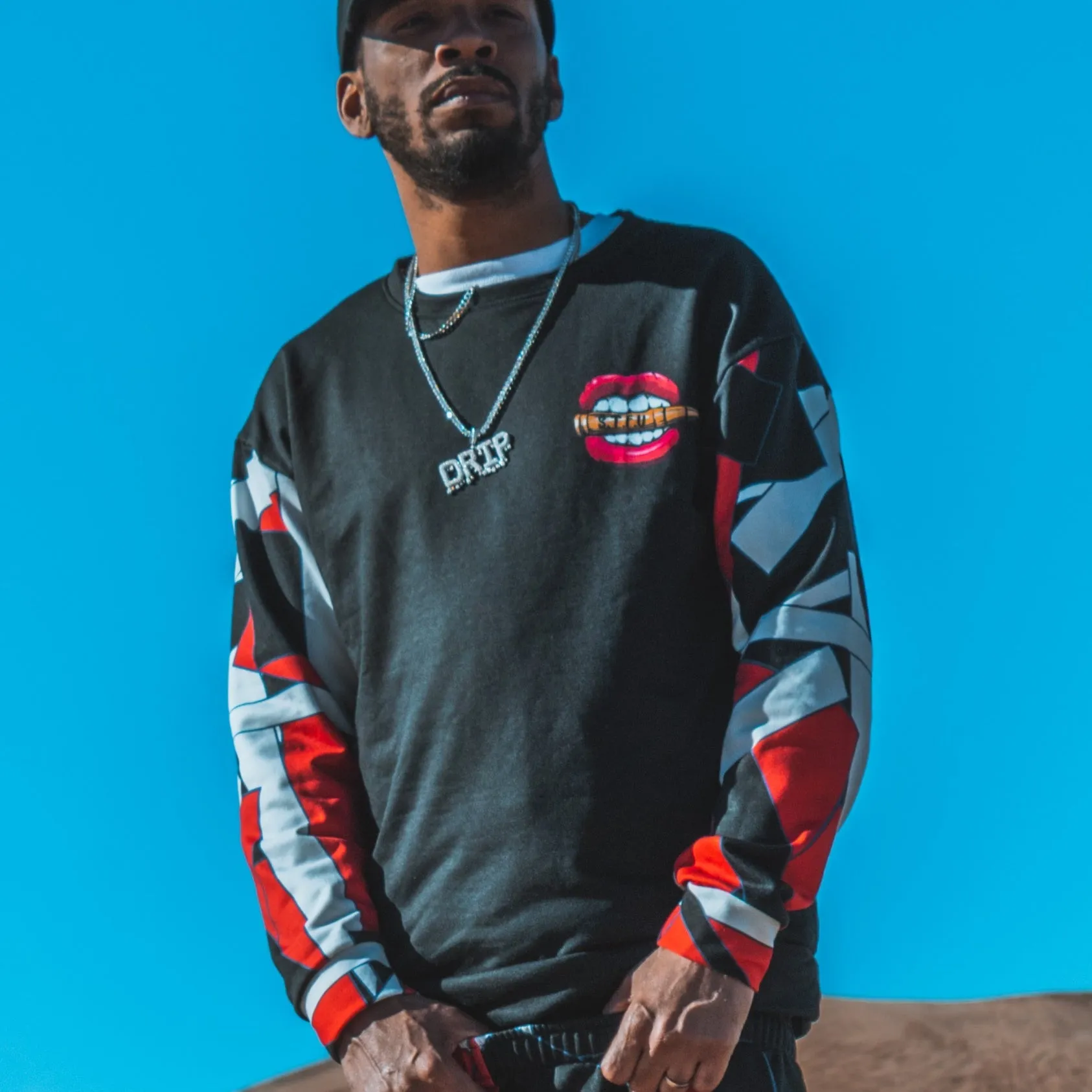Red Geometric Unisex Sweatshirt