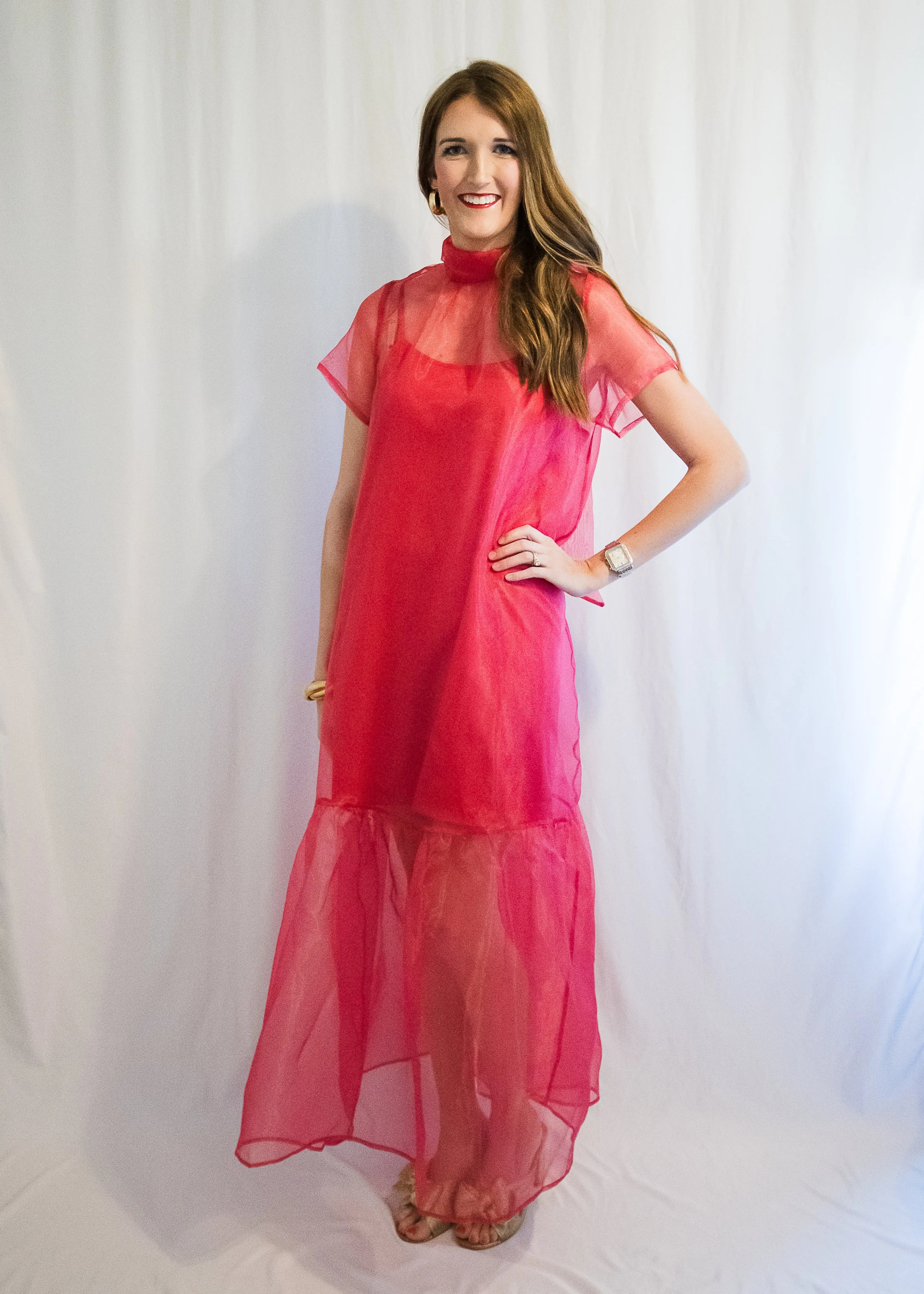 Red Organza Holiday Dress