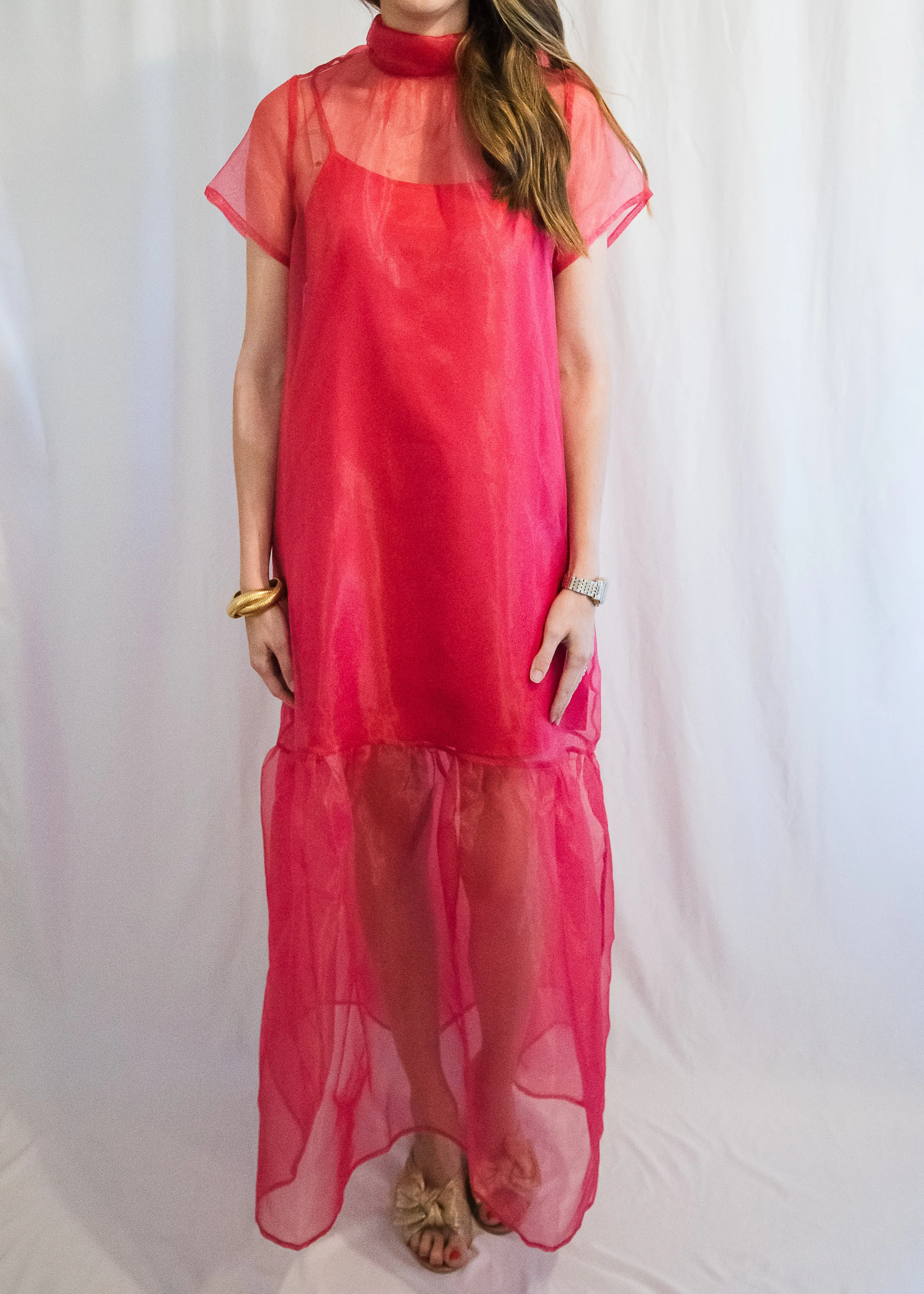 Red Organza Holiday Dress