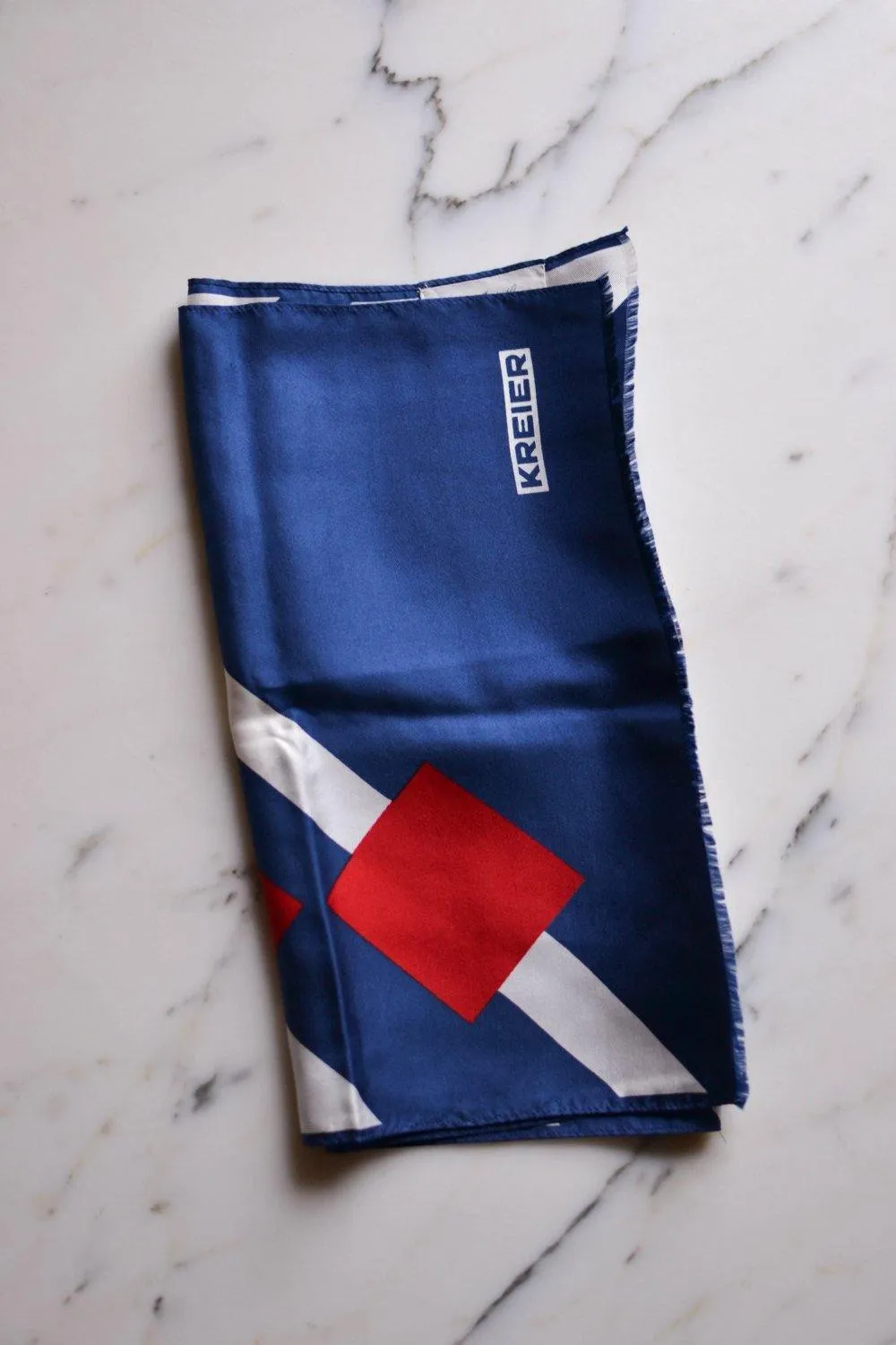 Red, White and Blue Silk Scarf by Kreier made for Marshall Fields
