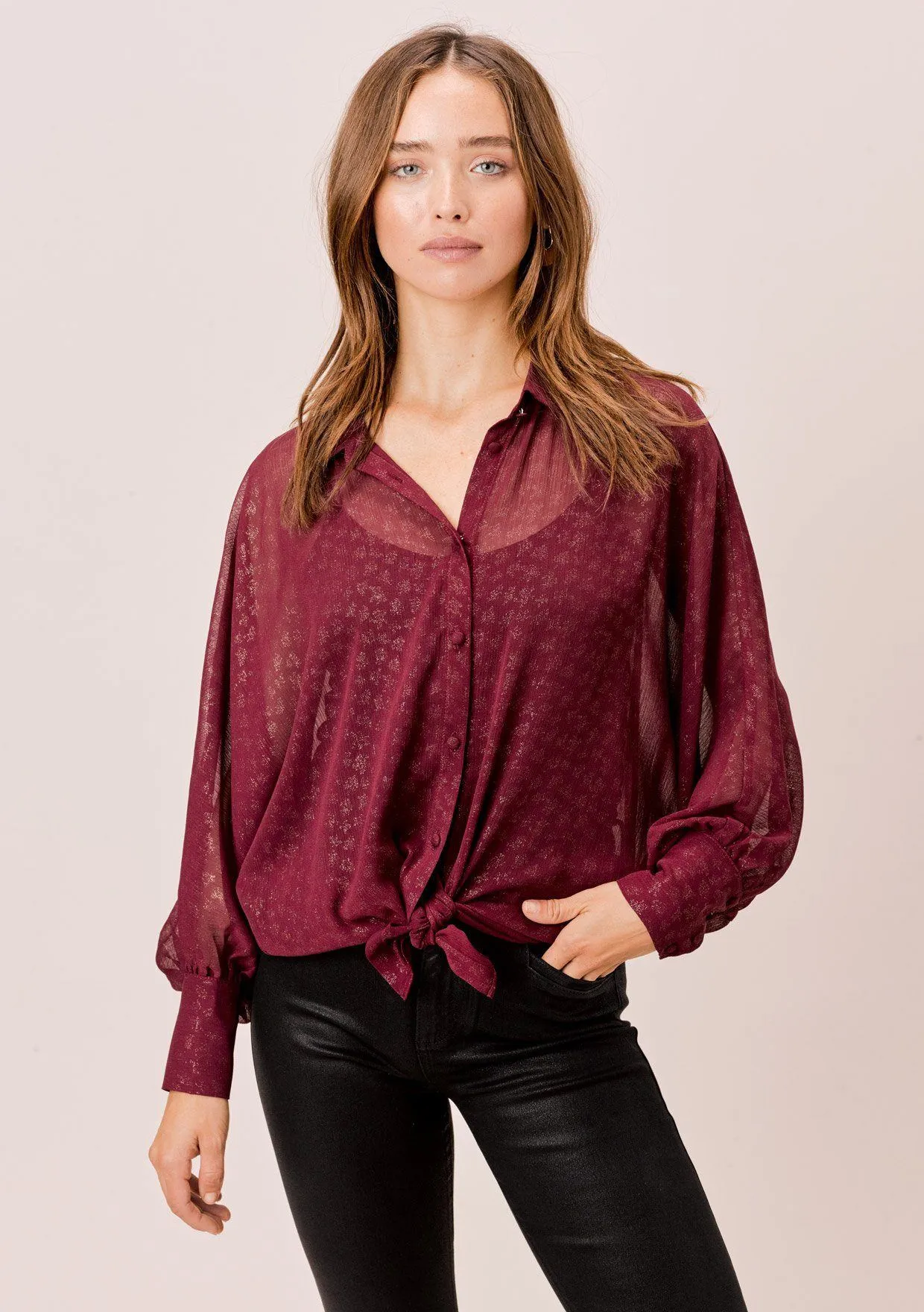 Remy Foil Chiffon Buttondown