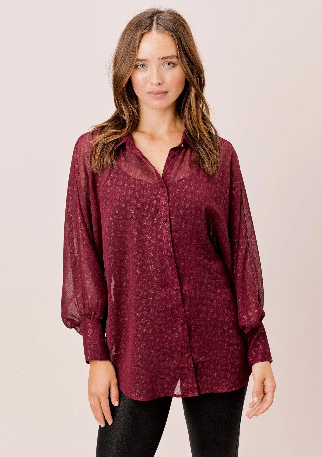 Remy Foil Chiffon Buttondown