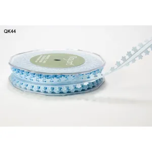 Ribbon - 3/4 Inch Organza Daisy Edge Ribbon - Light Blue