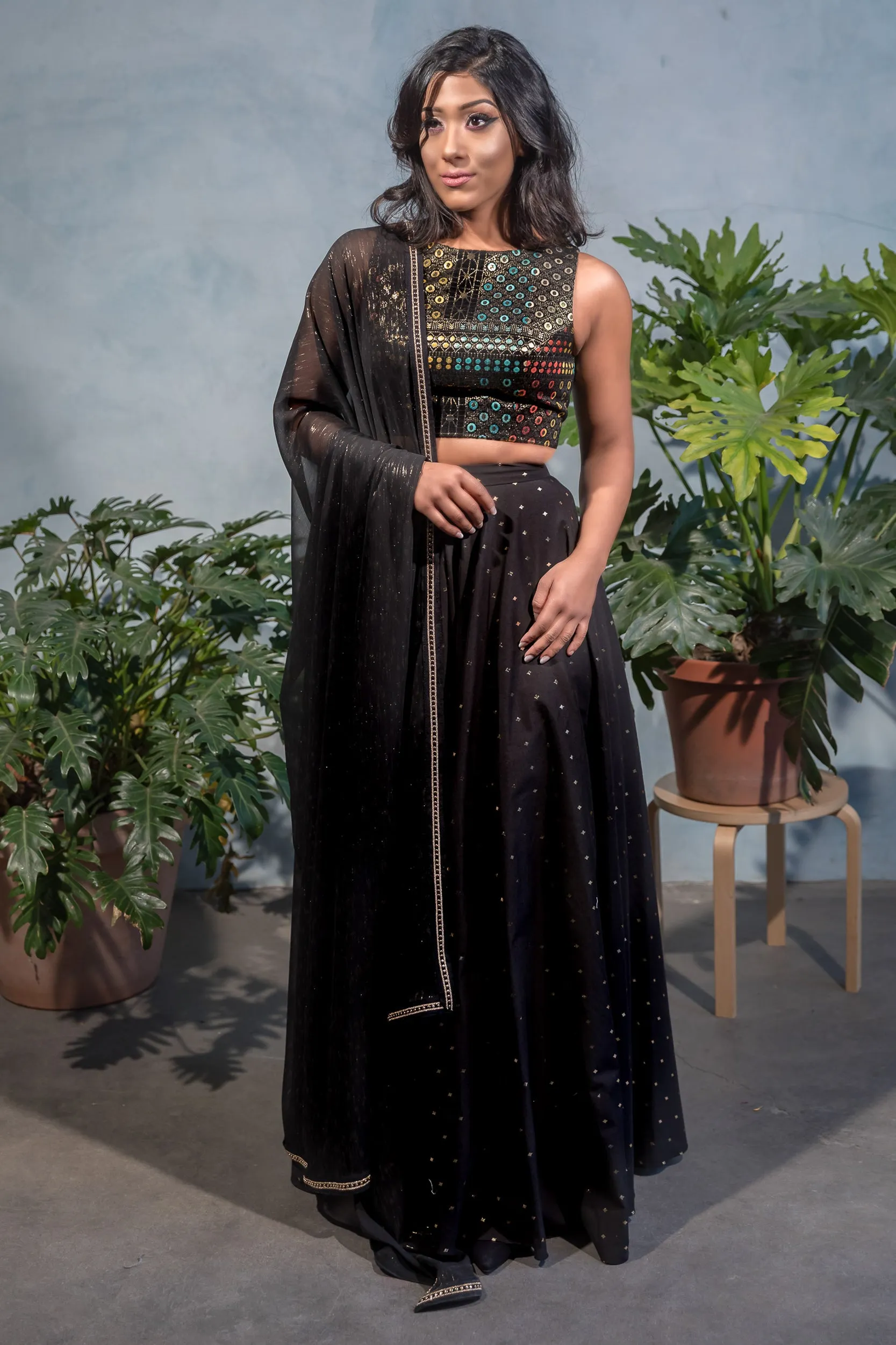RINA Black & Gold Dupatta