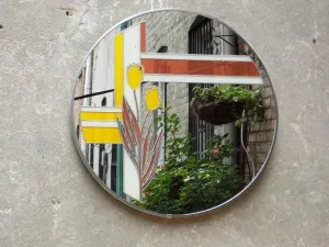Round Picture Mirror with Tulips by Turner Wall Accessories
