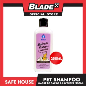 Safe House Natural Pet Care Solutions Pet Shampoo 250ml (Madre de Cacao and Lavender) Soothing