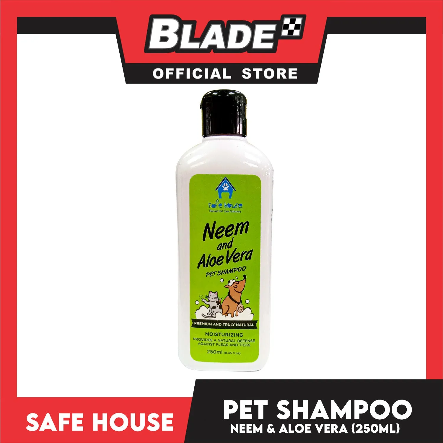 Safe House Natural Pet Care Solutions Pet Shampoo 250ml (Neem and Aloe Vera) Moisturizing