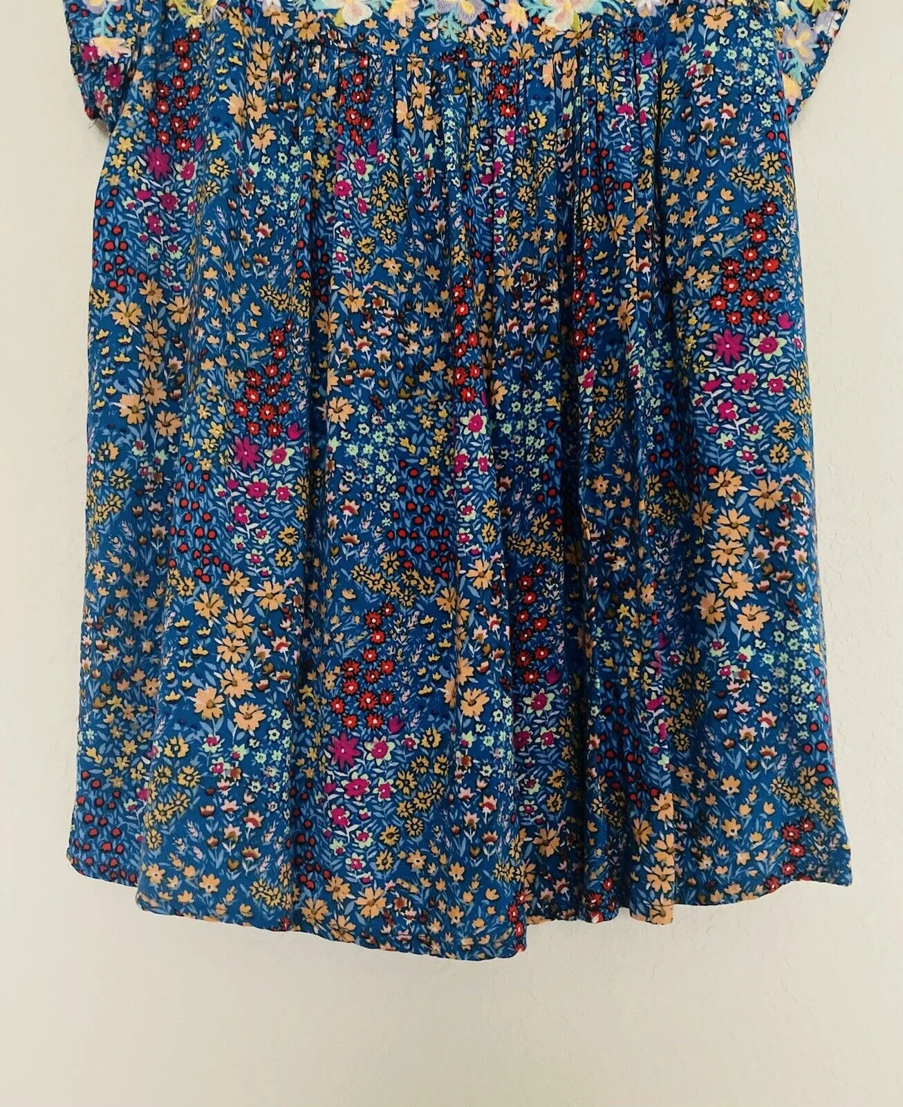 Savanna Jane Ditsy Floral Top Sz S Embroidered Flowy Crop Blouse Boho Hippie
