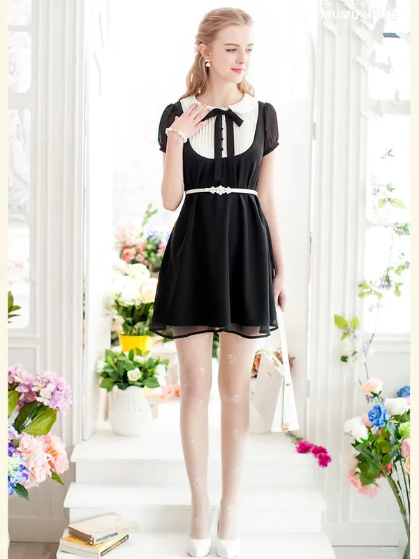 scholarly chiffon bow dress