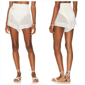 Shani Shemer Eden Rubber Band Shorts in Cream