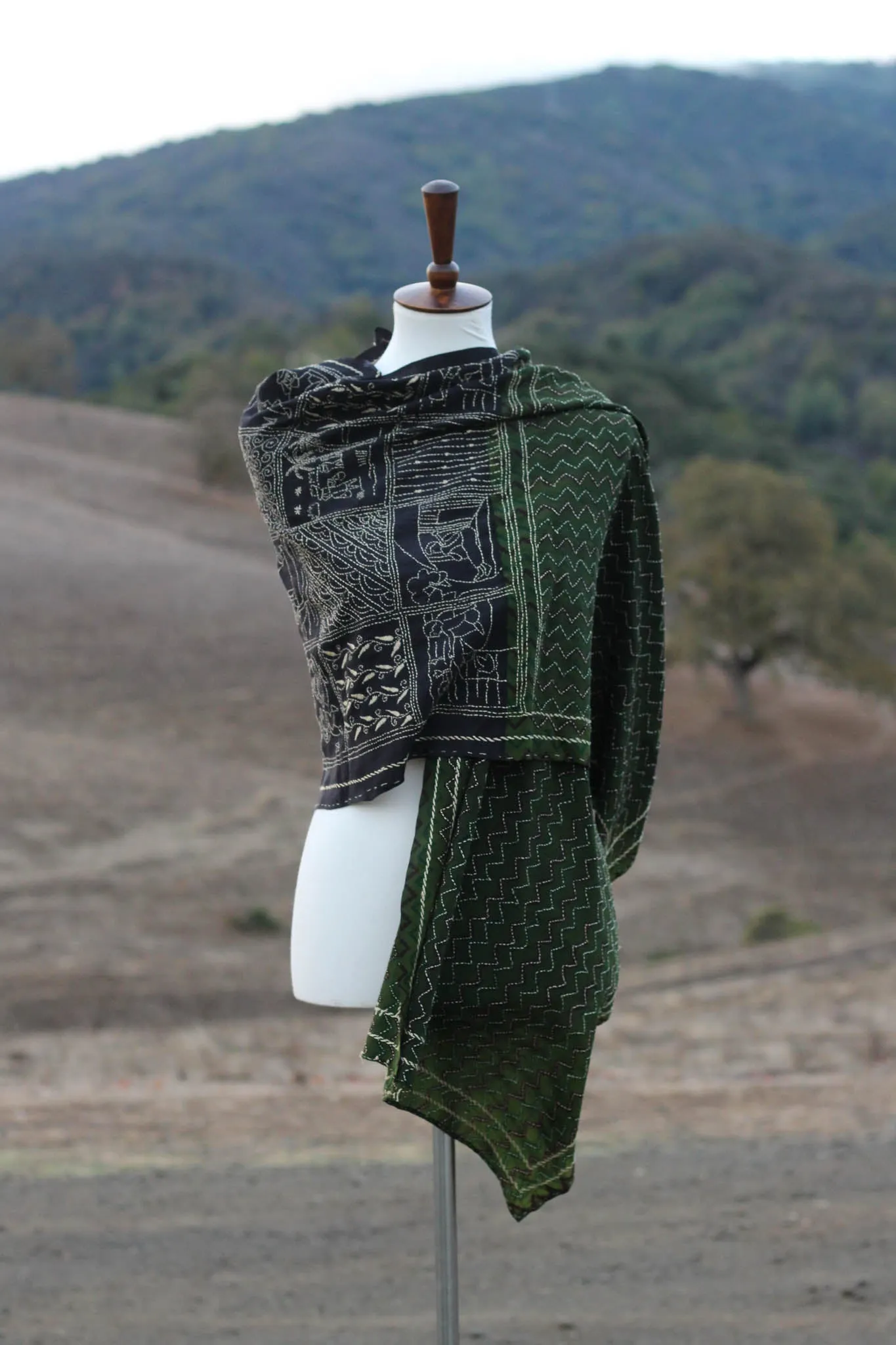 Shantiniketan Kantha Scarf