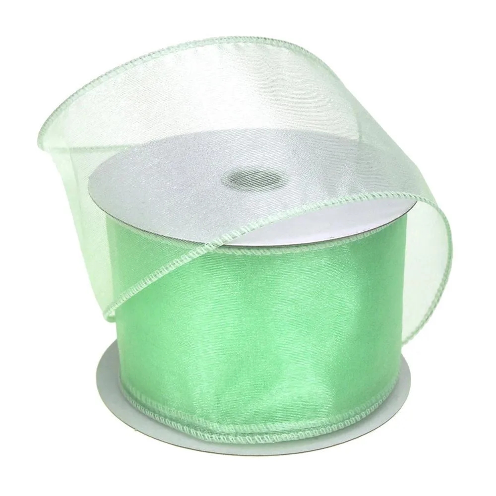 Sheer Chiffon Ribbon Wired Edge, 2-1/2-Inch, 25 Yards