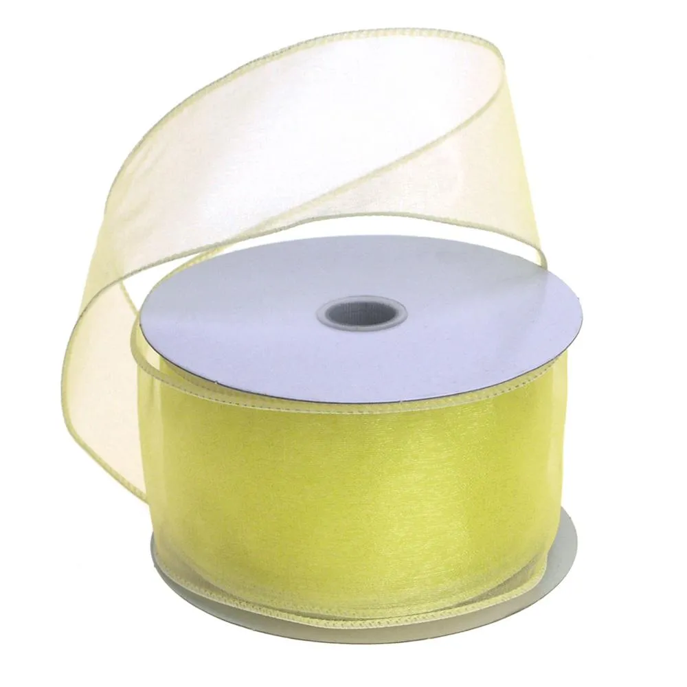Sheer Chiffon Ribbon Wired Edge, 2-1/2-Inch, 25 Yards