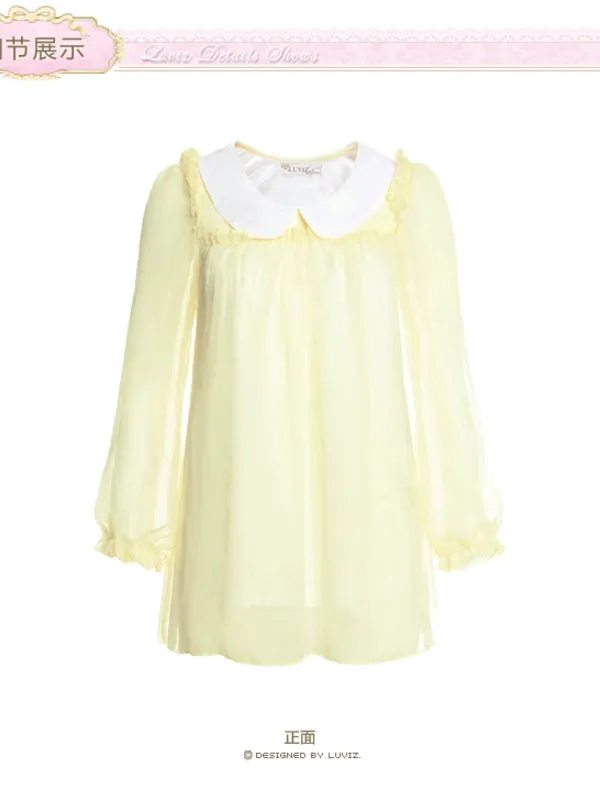 sheer chiffon ruffled blouse